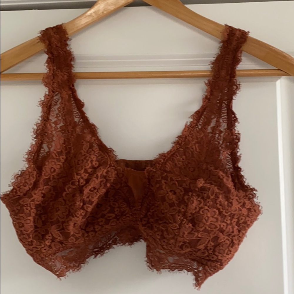 aerie eyelash lace plunge bralette
